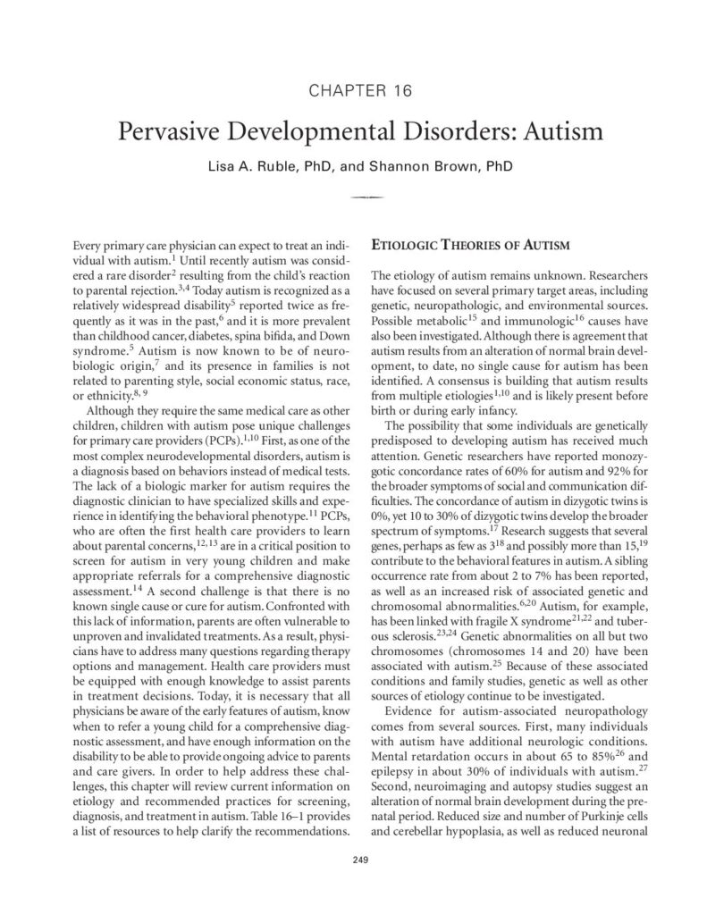 thumbnail of Ruble et al (2003) Pervasive Developmental Disorders