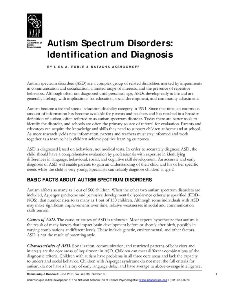 thumbnail of Ruble et al (2010) ASD- Identification and Diagnosis
